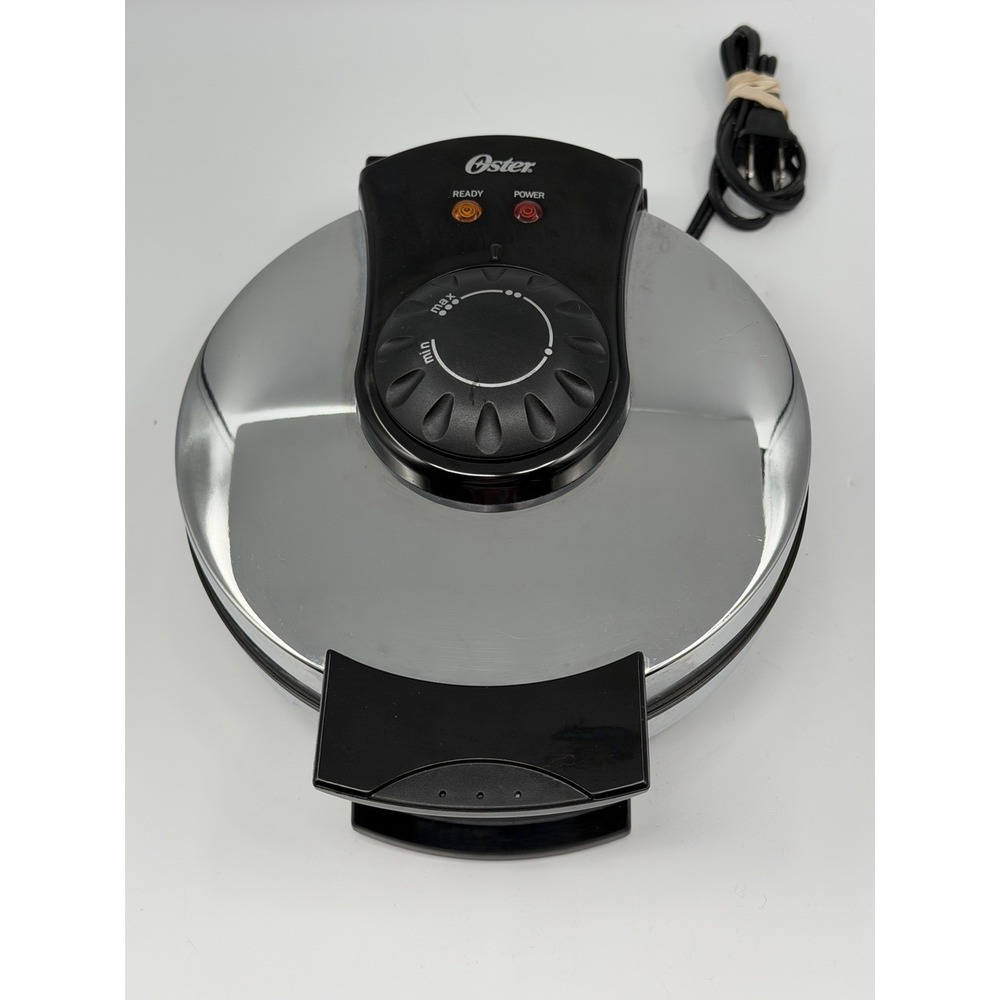 OSTER Round Waffle Maker Model 3883 Stainless Steel Nonstick Tested And Working